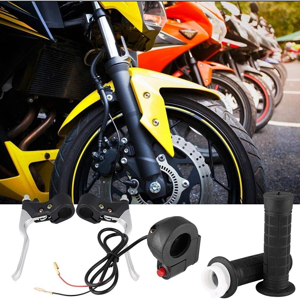 Handlebar Grip Kill On/Off Switch Throttle Brake Lever Kit for Pocket Bike Mini Moto 22mm 7/8 inch Handlebar Pocket Bike Mini Motorcycle Kill Switch Brake Lever Kit