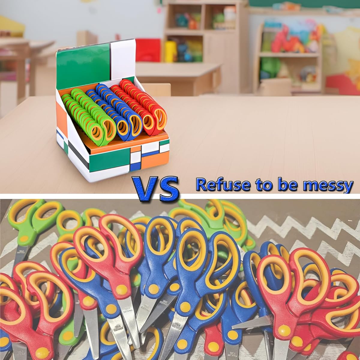36 Piece Bulk Buy Teacher Pack of Scissors for Kids (5" Rounded Tip) 5" Soft Touch Blunt School Student Kids Scissors (36 Pack)