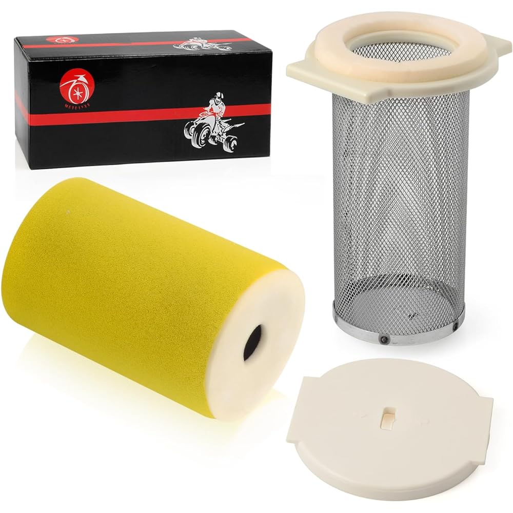 Air Filter & Guide & End Cap Kit for Yamaha Big Bear 350 Moto-4 250 350 Timberwolf 250 YFB250 1987-2000 Kodiak 400 YFM400FW 1993-1999