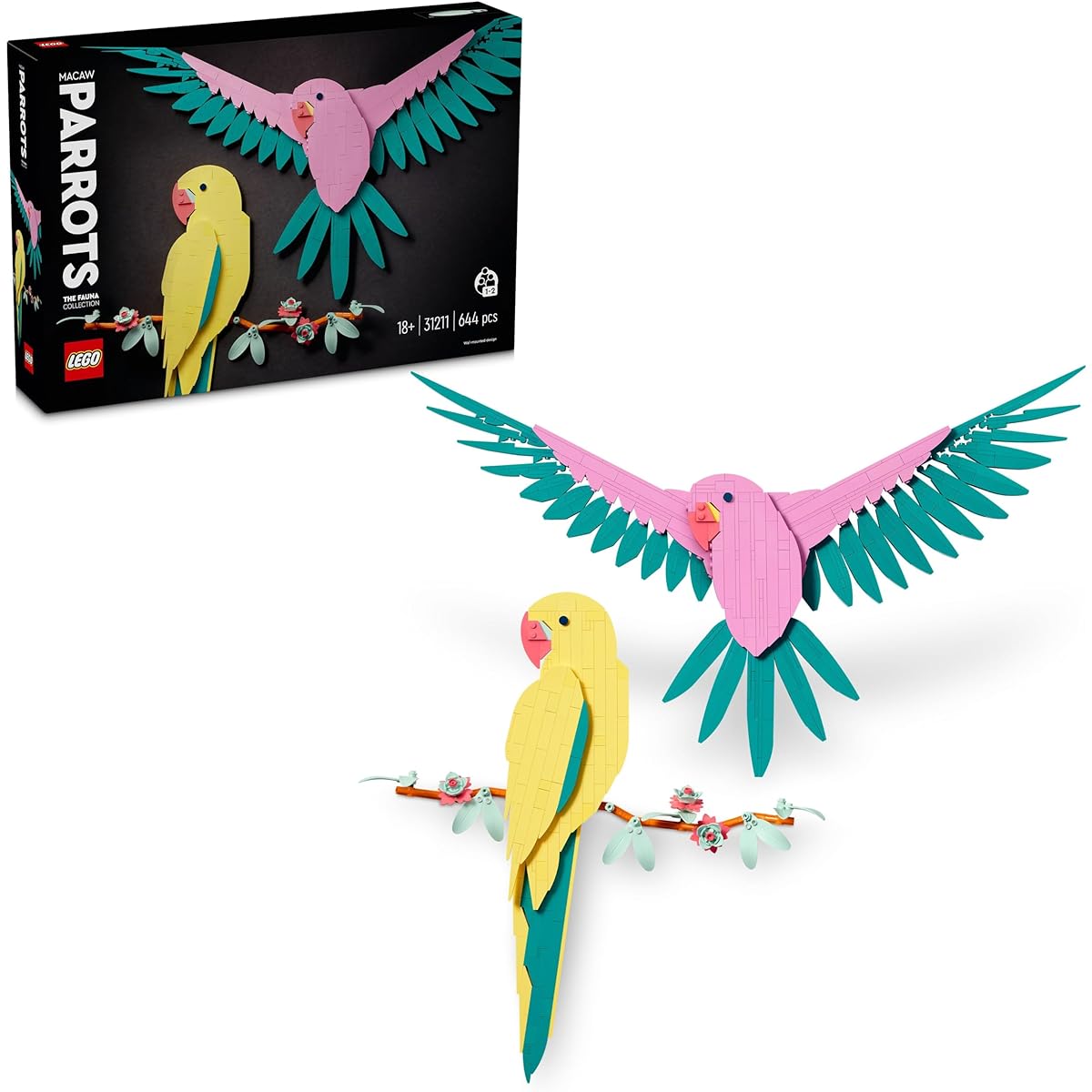 LEGO LEGO Art Animal Collection - Macaw Toy Gift Blocks Male Father Boyfriend Female Mother Girlfriend Adult Bird Bird Art Painting 31211