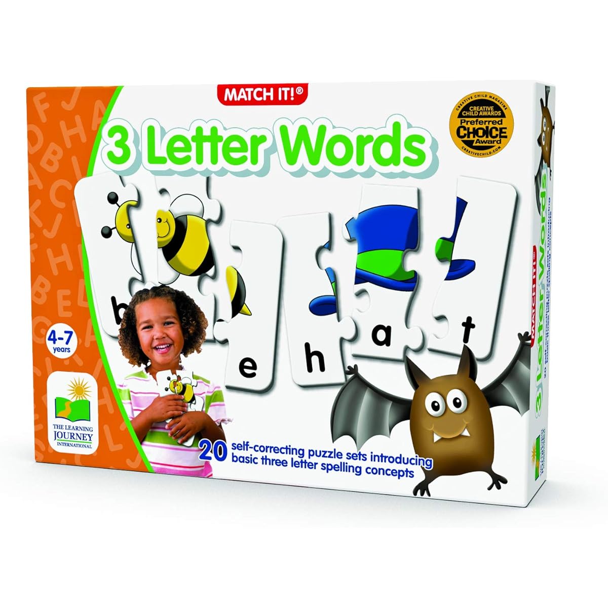 The Learning Journey Alphabet English Puzzle for Toddlers Match It! 3 Letter Words 116456 Authentic