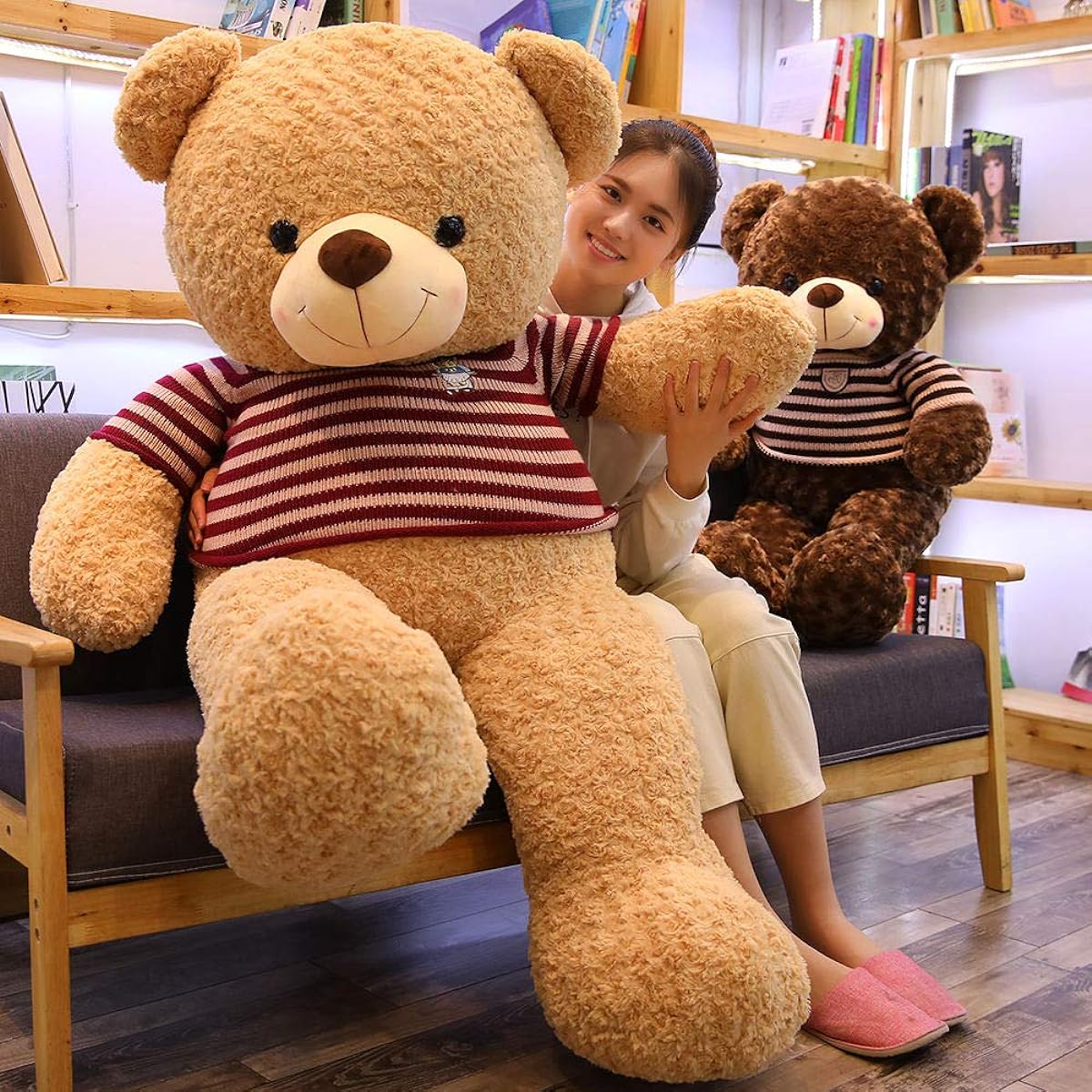 BEARS'HOME Plush Bear Stylish Friend Wedding Gift Wedding Celebration Present Interior (Brown, 150cm)
