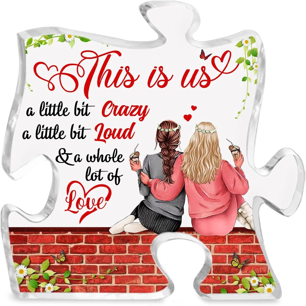 CEZII To My Bestie Puzzle Acrylic Plaque Best Gifts for BFF Coworkers Friendship Acrylic Sign Tabletop Decor Gifts for Girls Gifts for Her Best Friend Birthday Graduation Keepsake