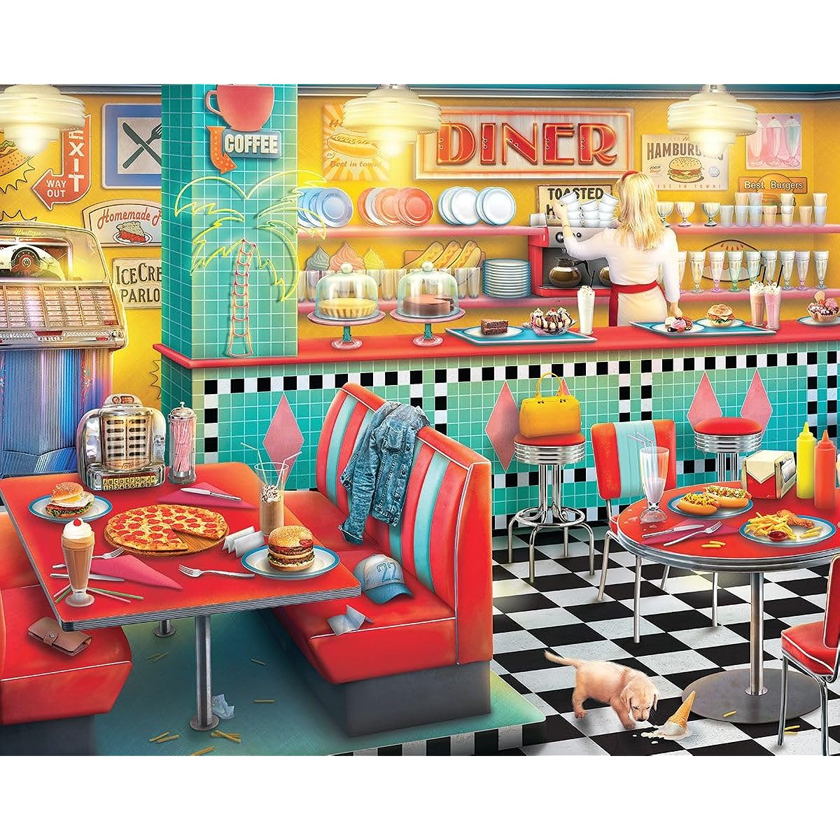 Springbok's 1000 Piece Jigsaw Puzzle Diner Made in the USA Unique Cut Pieces