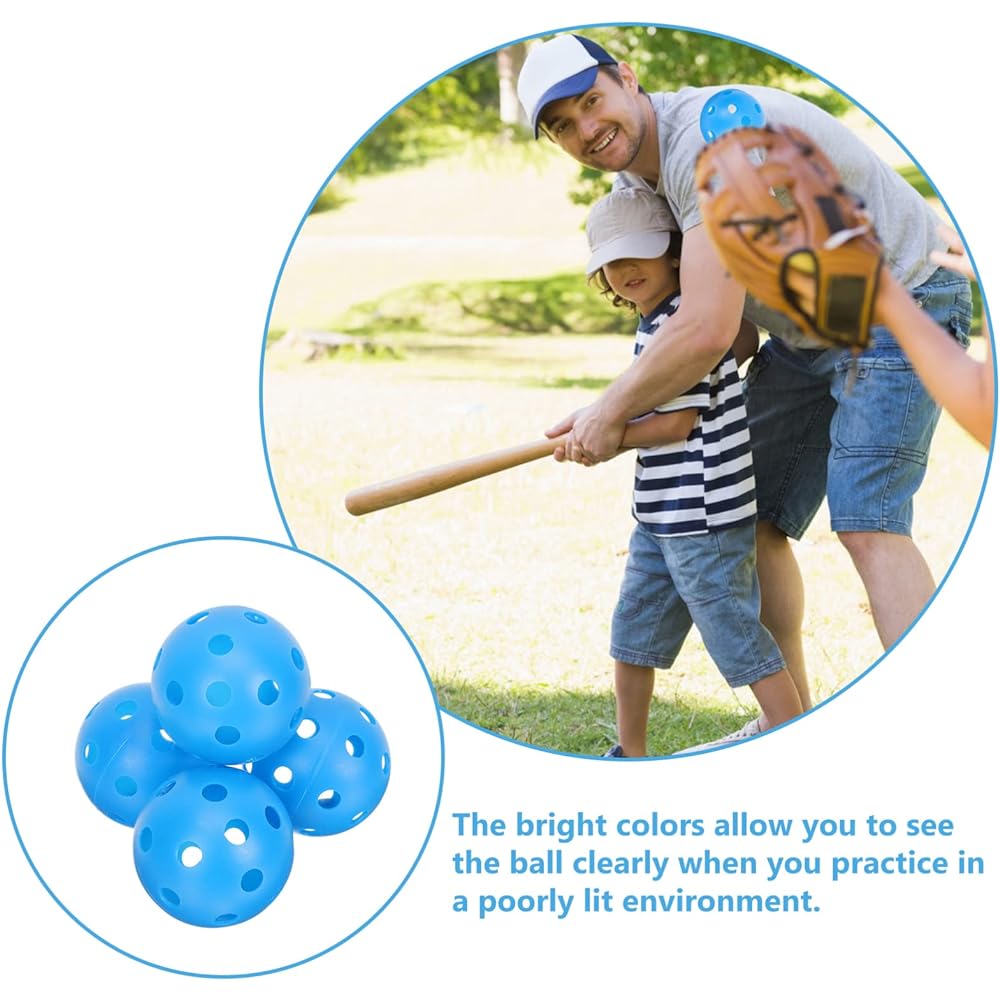 iplusmile Perforated Ball Baseball 72mm Batting Ball Perforated Ball Color Ball Baseball PE Baseball Ball for Practice 12 Pieces (Yellow)