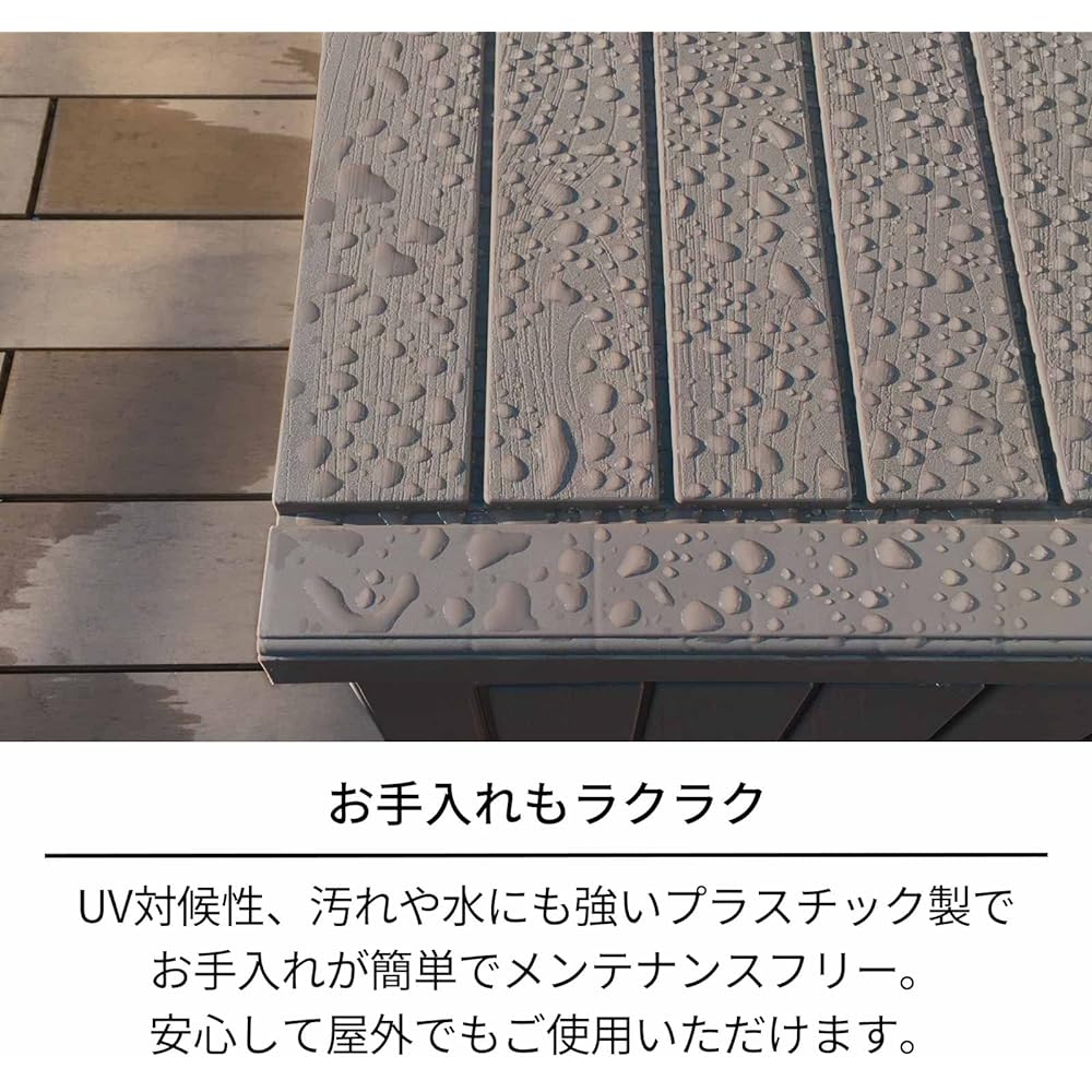 Tenma Wood Grain Resin Stocker Capacity 118L Gray