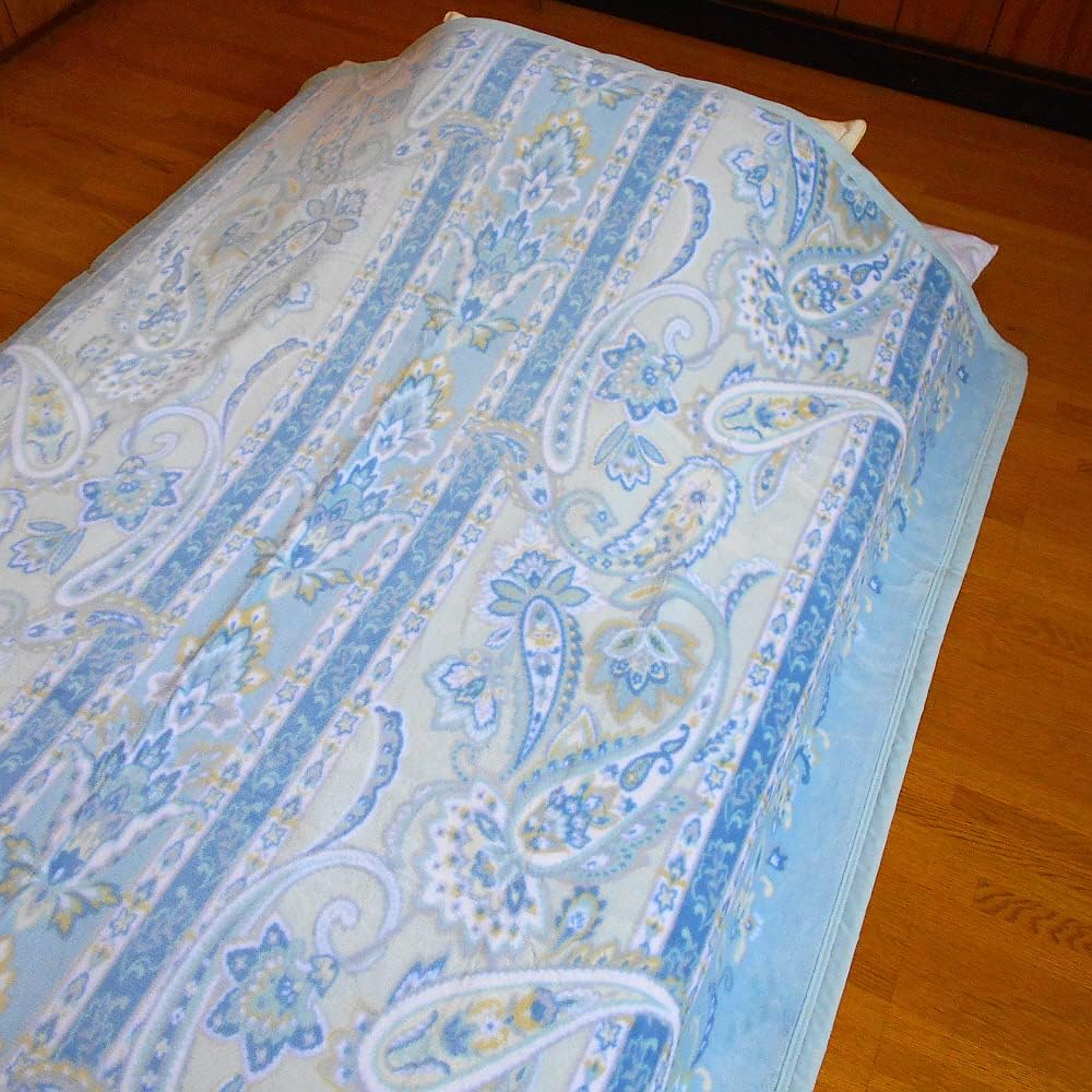 New Meyer cotton blanket, paisley pattern, single size, made in Japan (blue)