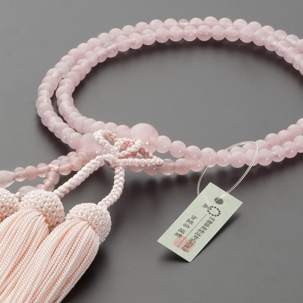 Buddhist altar shop Takita Shoten Prayer beads Jodo Shinshu authentic prayer beads [For women] Red crystal 8 inch pure silk headed tassel ◆ Kyoto prayer beads, main prayer beads, two-wheeled prayer beads, disciples, formal prayer beads [Published by Taki