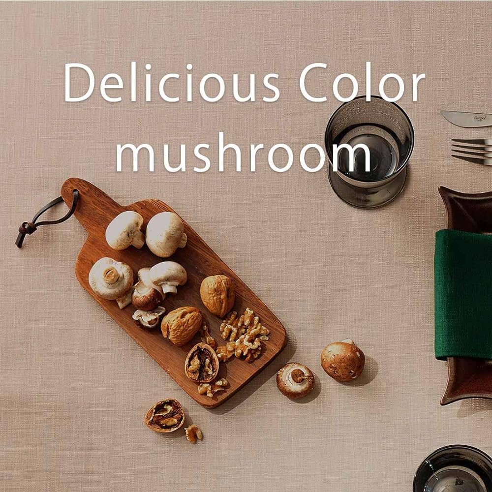 Blooming Nakanishi Table Cloth Delicious Color (Mushroom (Greige) / 130 x 200cm) For 4 People Water Repellent Rectangle Plain Machine Washable (Water Repellent Finished/Made in Japan) 400200-0001-30
