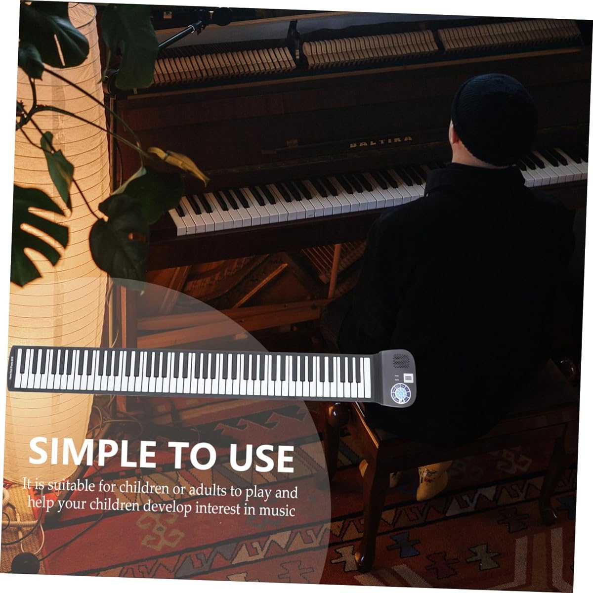 Vaguelly 1pc 88 Rolls Hand-Wound Electronic Piano Mini Keyboard Piano Silicon Keyboard Piano Portable Piano Silicon Piano Toy Keyboard Electric Piano Electronic Organ, K139ORR0558K961JYE3EU