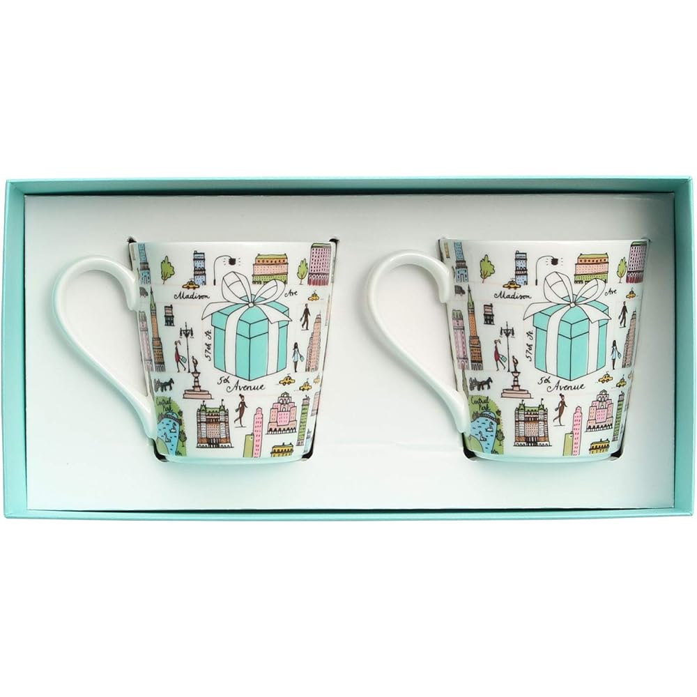 Tiffany TIFFANY & Co Mug Pair Cup 5TH Avenue Bone China New York 210ml 2 Customers Pair Pottery Men's Women's