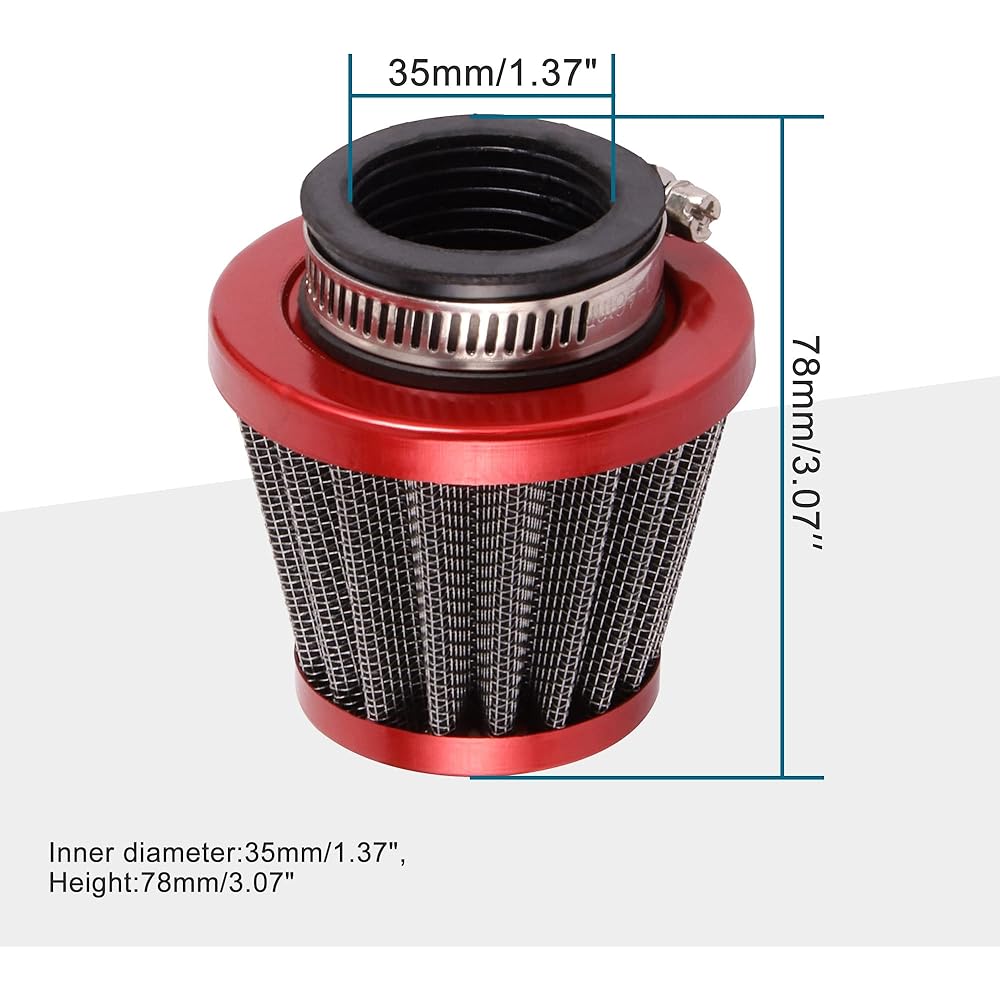 GOOFIT 35mm Motorcycle Red Air Filter 50cc 70cc 90cc 110cc 125cc ATV Quad Go Kart Pit Dirt Bike Parts