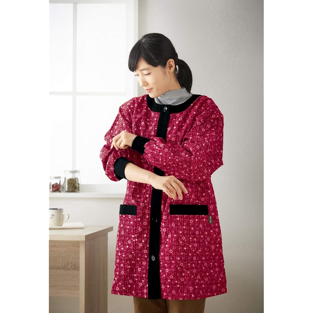 seiei [Moisture Absorption Heat Generating Warm Kappougi] Kappogi Apron Hanten with Aluminum Sheet (Red, M-L) 18725