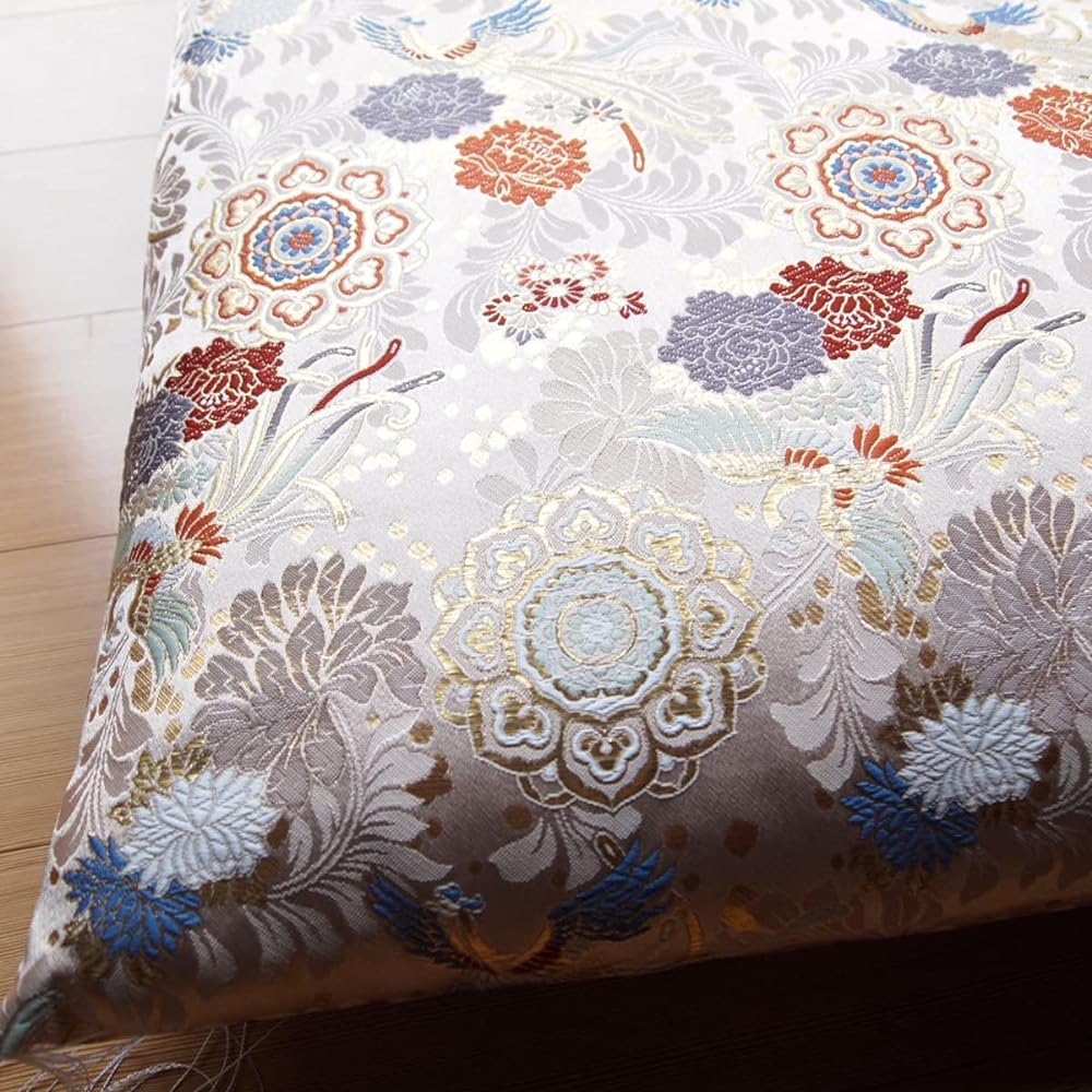 Heavenly Ascension Phoenix (Compressed Cotton) Gozen Zabuton 67 x 68 Memorial Service Buddhist Altar Temple Zabuton (Cream)
