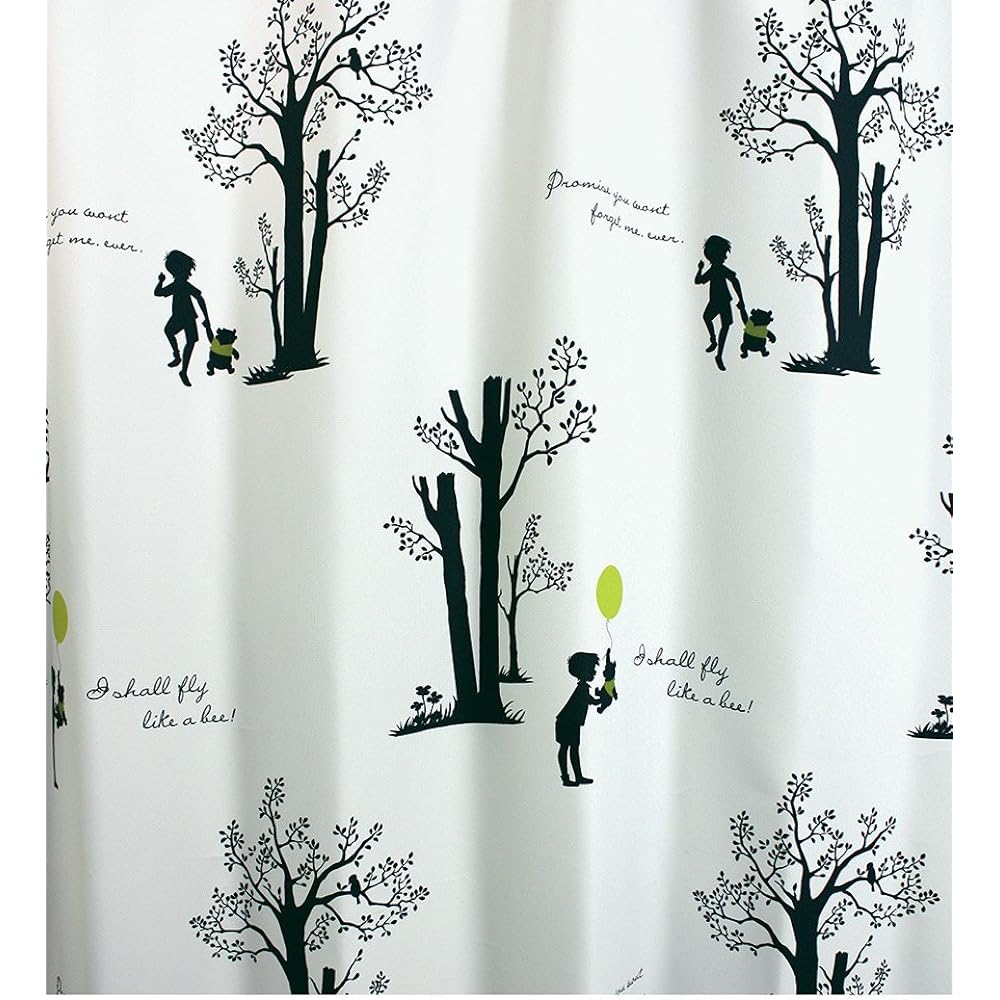 Suminoe Disney Blackout Curtain Shiny Park 100 x 135cm White 1 Piece M1036