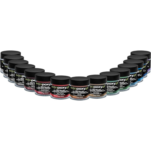 Metallic Epoxy Color Pigments - EcoPoxy Coloring Set 15x15G Original Pack - Powder Resin Dye - Americana Avocado Carvian Caviar Coral Dolphin Dragon Maui Ocean Pearl Whale Other