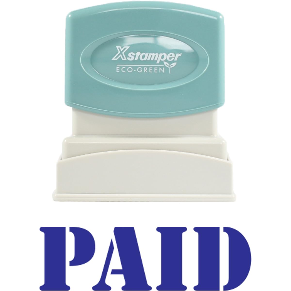 1335 Xstamper PAID Pre Inked Laser Engraved Rubber Stamp, Impression Size 1/2 x 1-5/8, Blue by Xstamper