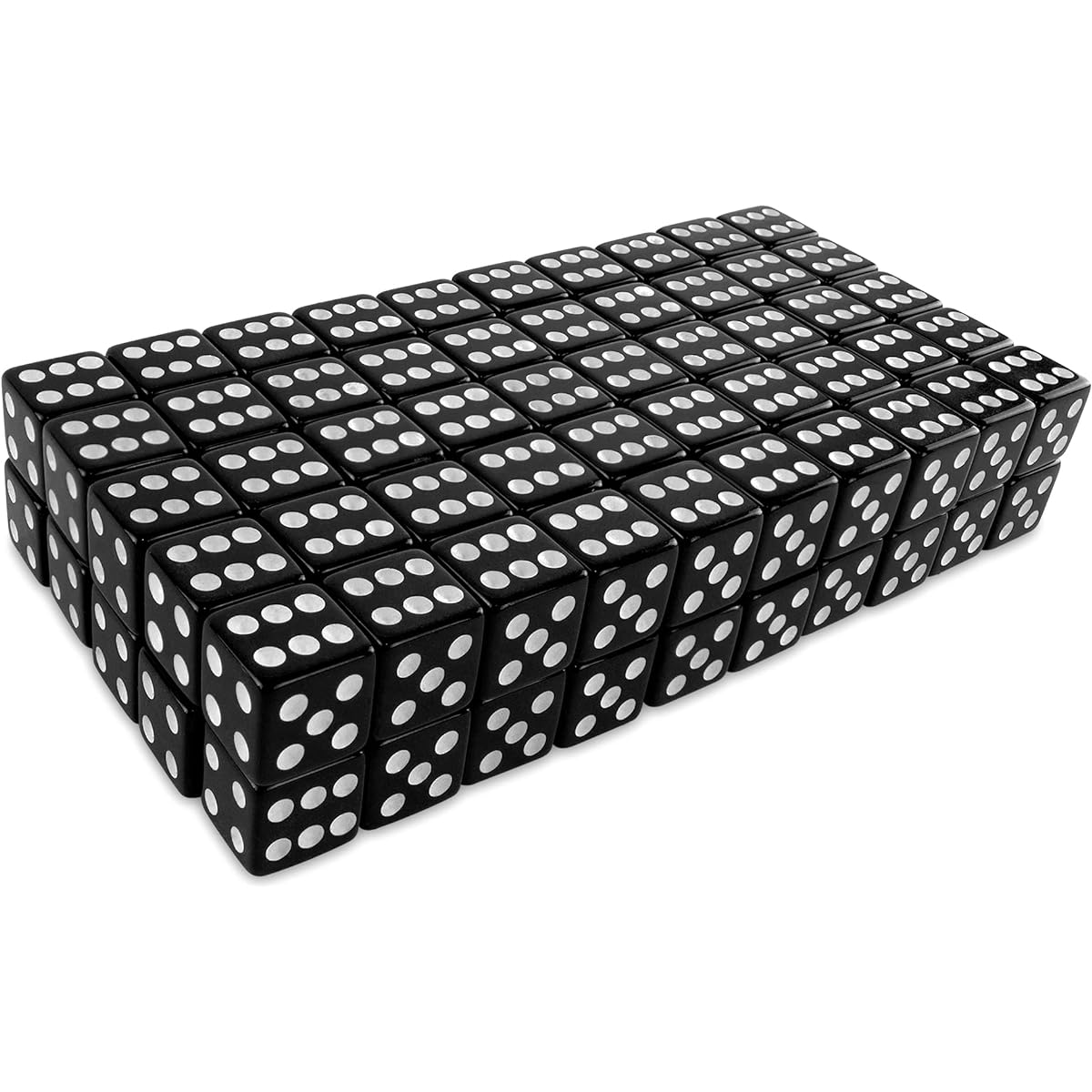 [Super Z Outlet] Super Z Outlet Standard 16mm Black Dice with White Pips Dots for Board Games, Activity, Casino Theme, Party [Parallel Import]
