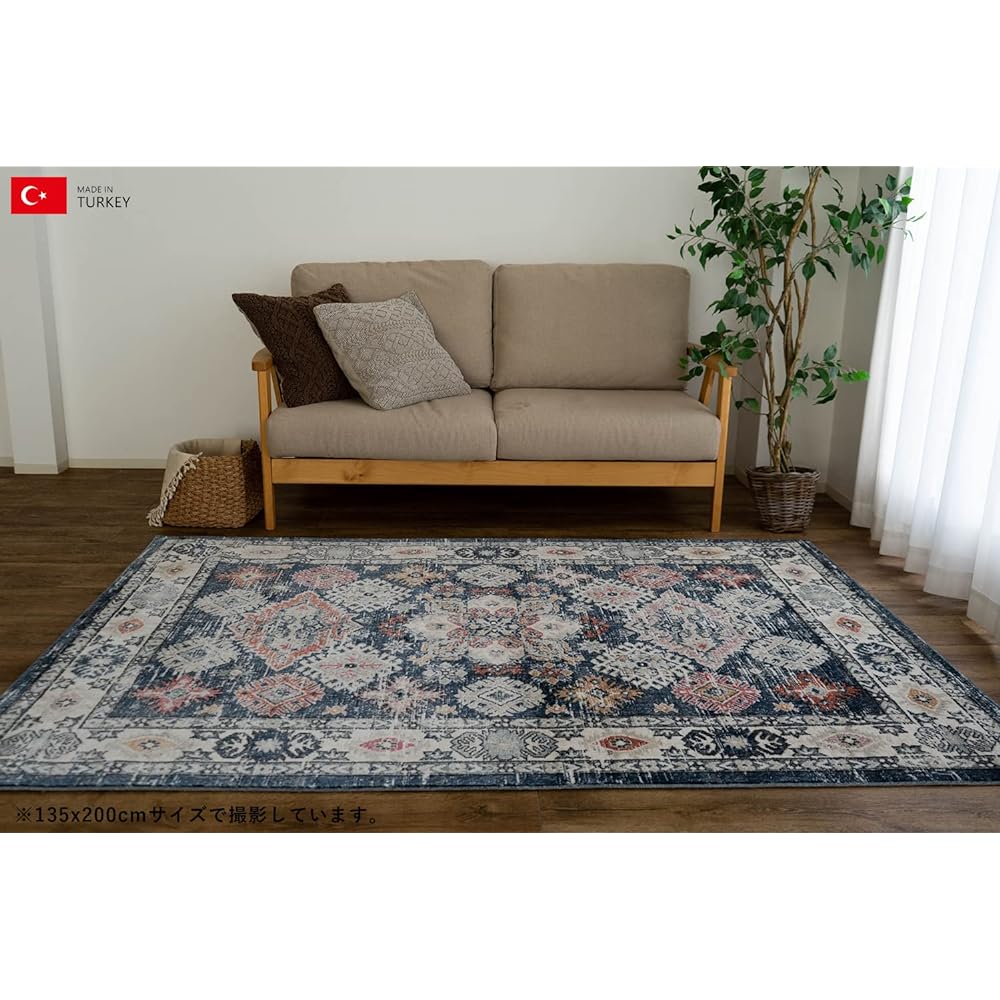 Sayan Sayan Vintage Pattern Classic Rug Arte 195×250 3 Tatami Navy