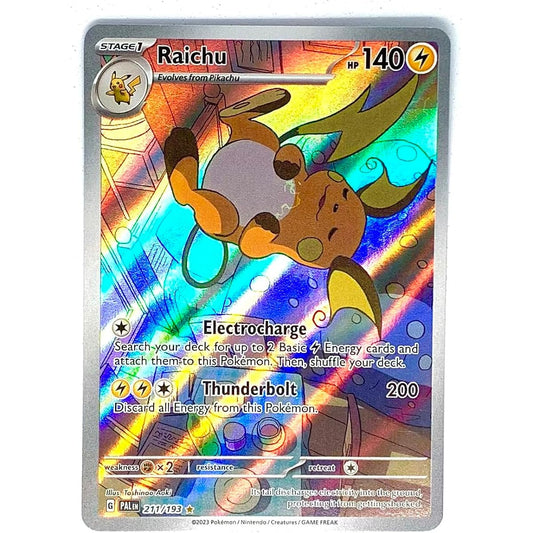 Pokemon Raichu 211/193 Paldea Evolution Illustration Rare Alternate Art Card