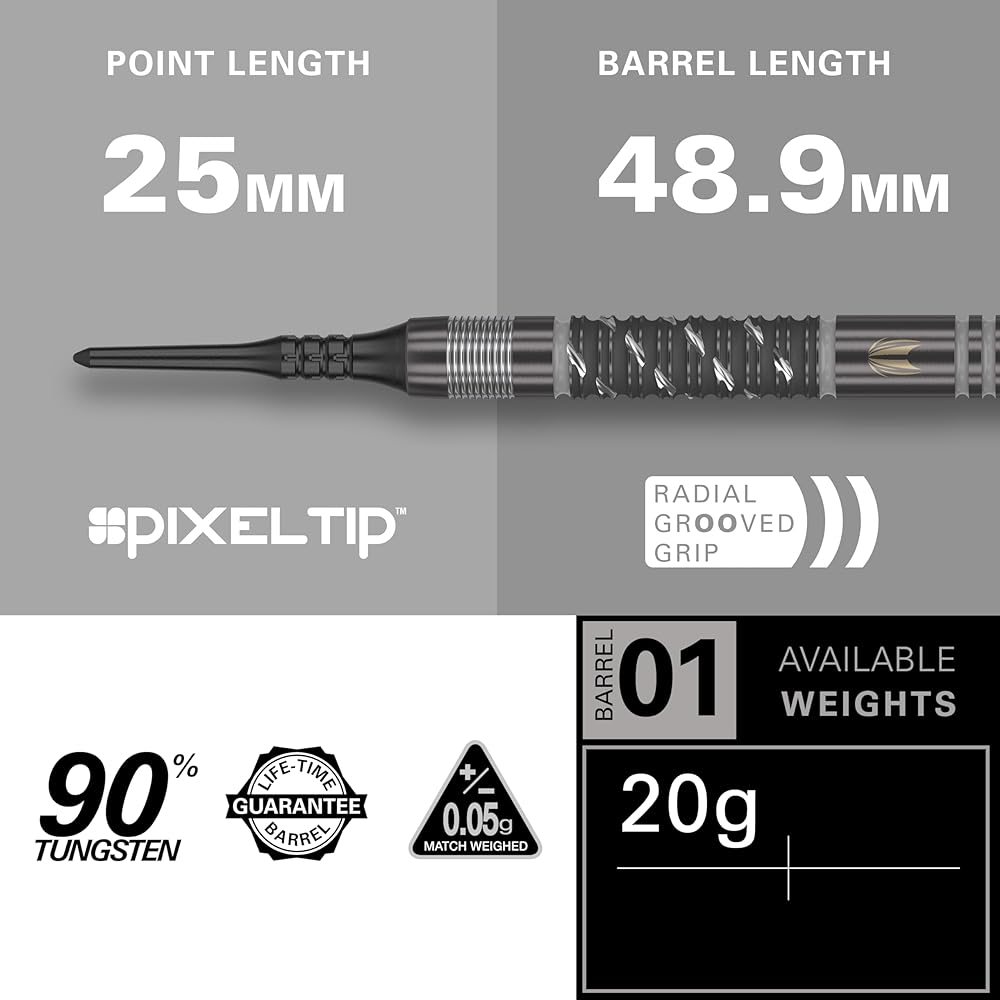 TARGET(ターゲット)DIMITRI VAN DEN BERGH 90% x ECHO 20G SOFT TIP DARTS