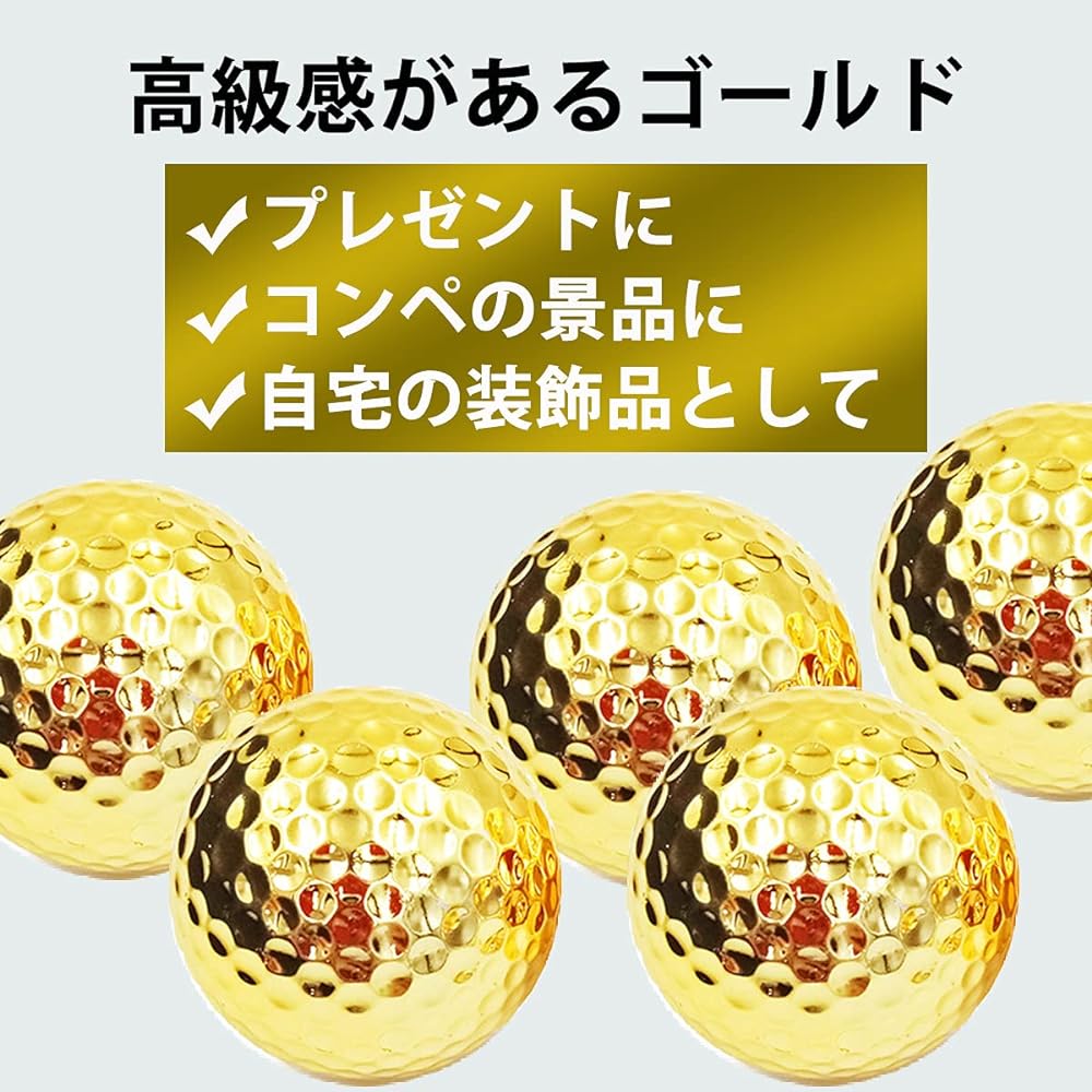 dodtazz Gold Golf Ball Set of 6 Competition Prize Present with Case Luxury Prize