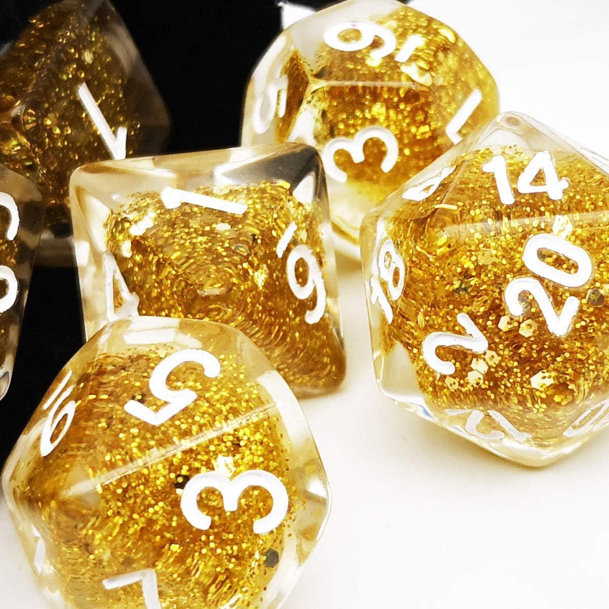 Haxtec DND Dice Set 7 Piece Polyhedral D&D Dice Role Playing Dice Game Dungeons & Dragons HDP-GCG-US-P