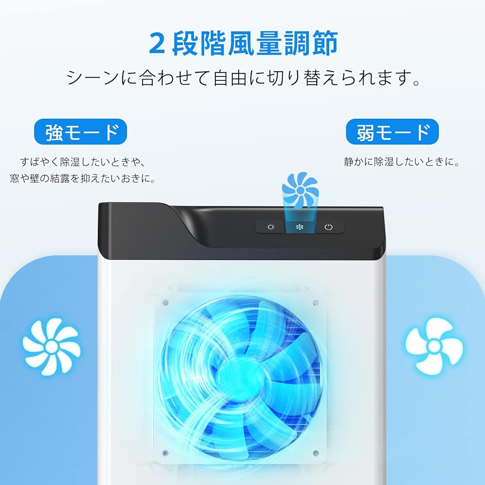 Hysure Dehumidifier, Small, Large Capacity, 2,000 ml, Continuous Drainage & Remote Control & Air Flow Switching, Compact, Silent, Energy Saving, Powerful, Popular, Dehumidifier, Moisture Protection,