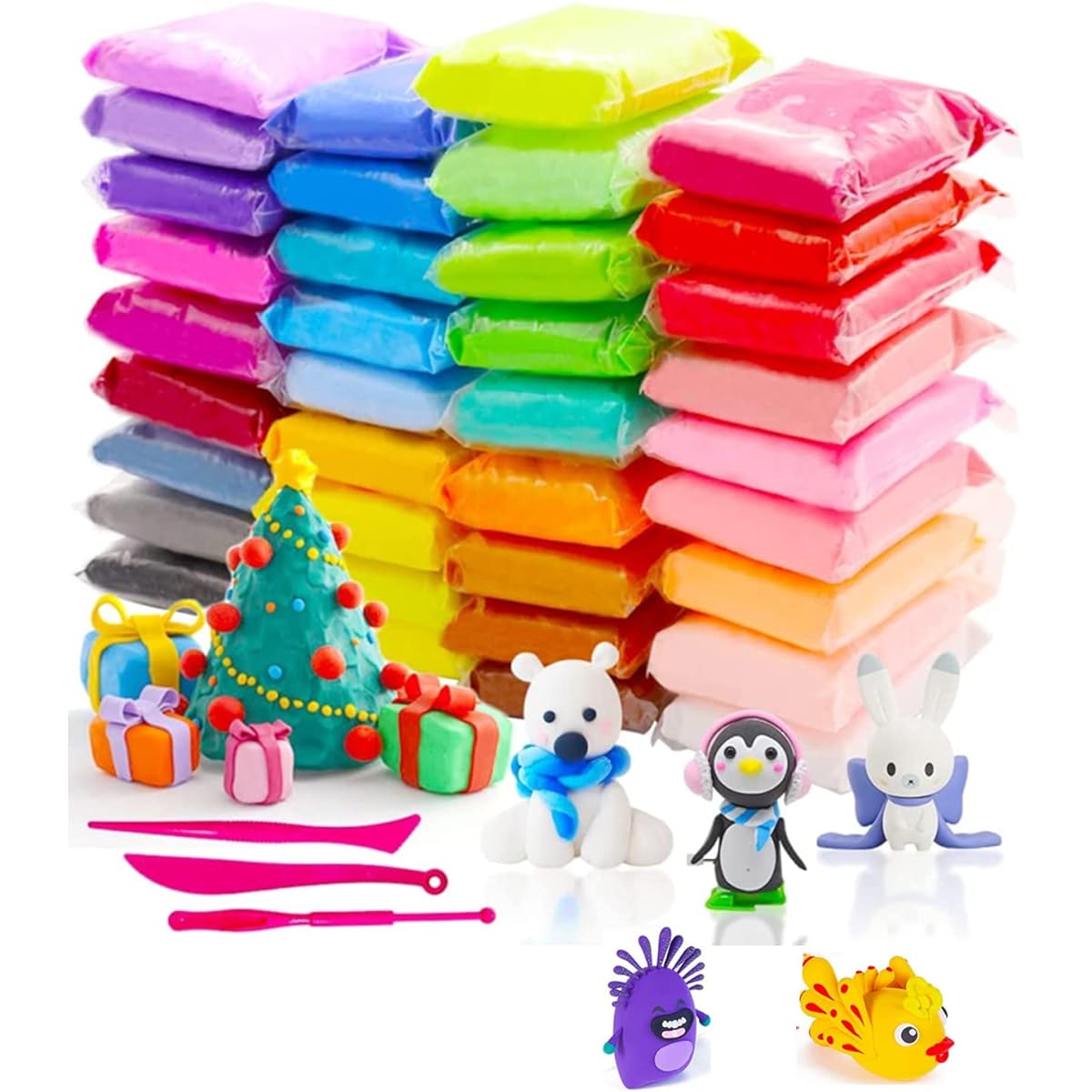 Air Dry Clay Magical Kids Clay Super Lightweight Safe Non-Toxic Modeling Clay for Kids DIY Crafts Creative Art Crafts (36 Colors)
