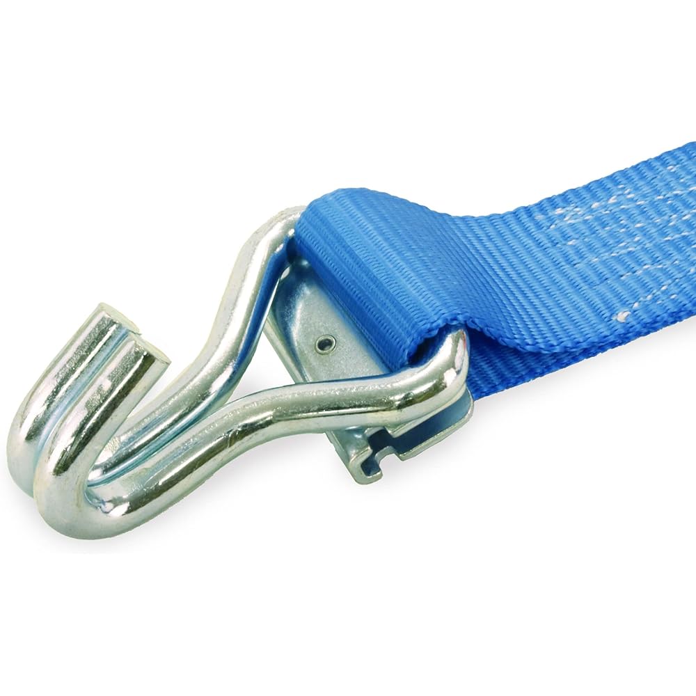 AVIELAN Lashing Belt 50mm Width RJ Hook (Track Rail Compatible) Winding 3m Fixed 0.5m Blue (Right Fixed Specification)