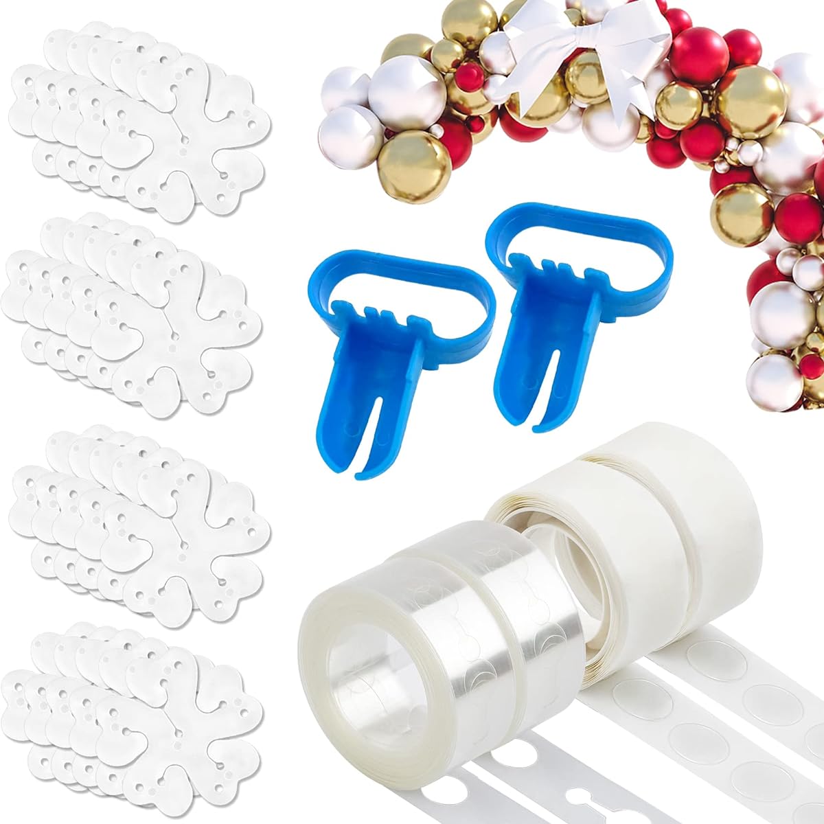 Balloon Arch Kit Balloon Garland Kit Balloon Decorations 32.8ft Balloon Tape Strips & 200 Balloon Glue Dots for Balloon Decorations