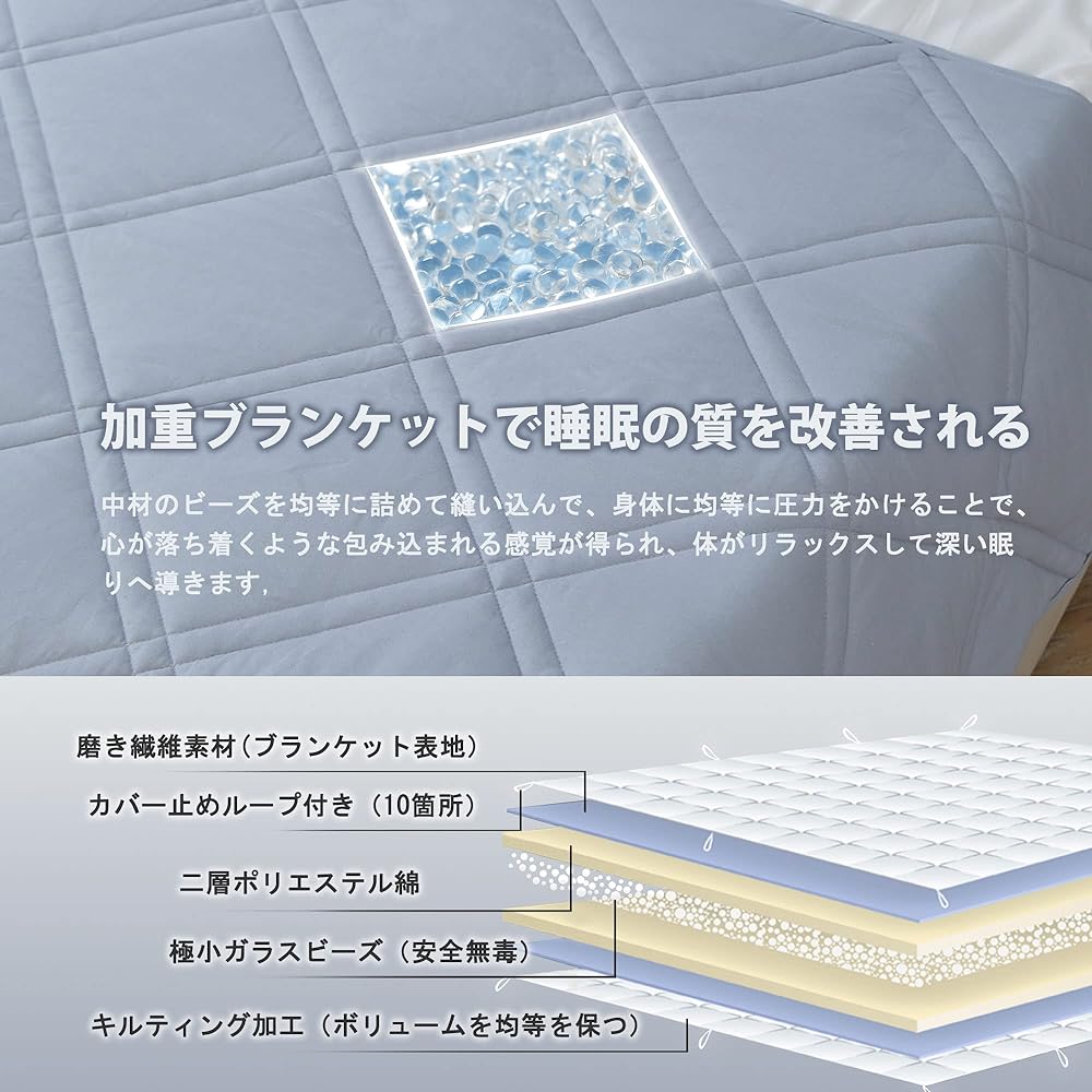 Winthome Weighted Blanket, Weighted Blanket with Cover, Breathable, Antibacterial, Odor Resistant, Dust Mite Resistant, Gravity, TV Topic, Popular, Heavy Futon, Single, Moderate Weight, Insomnia Prevention, Stress Relief, Deep Sleep, Can Be Used All Year