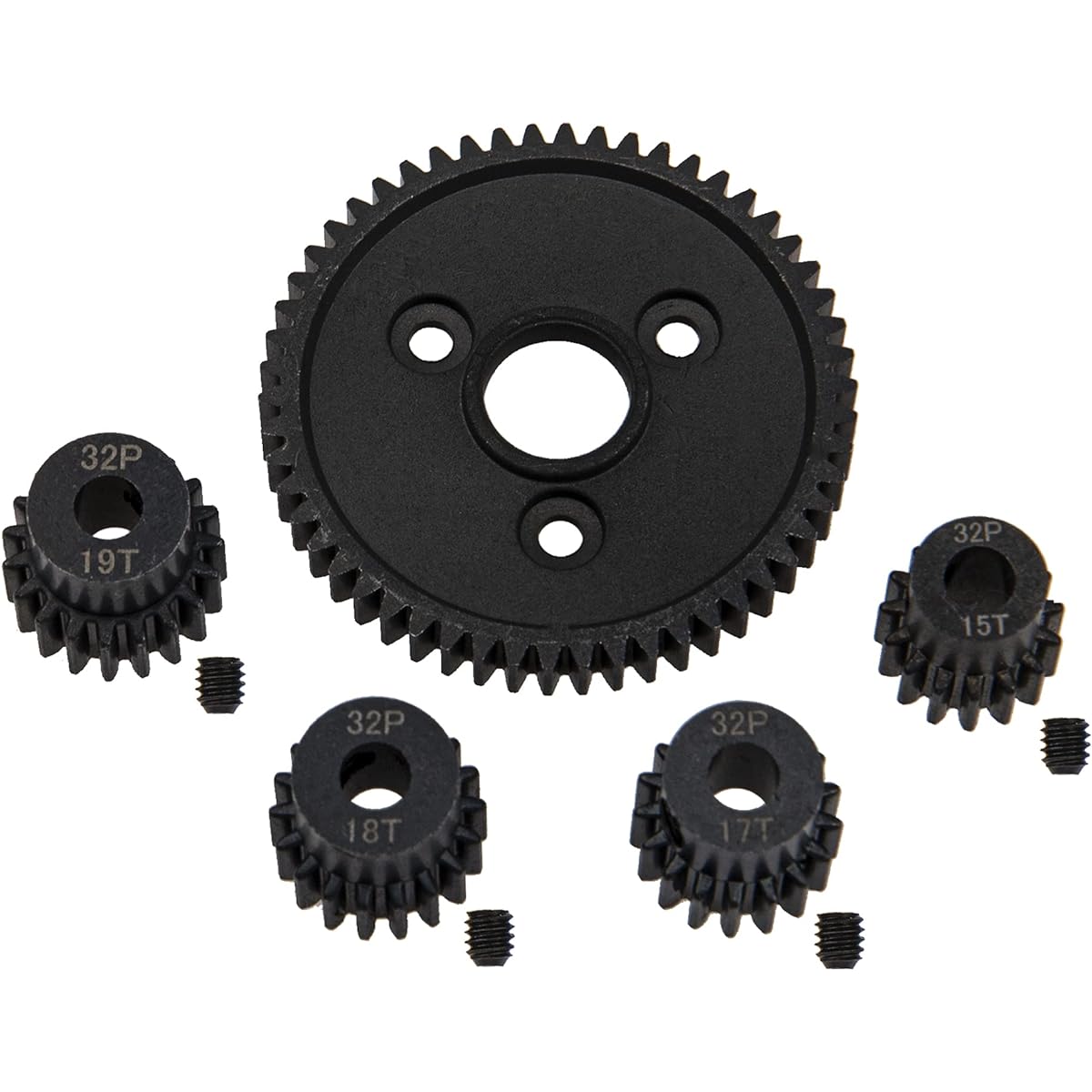 ShareGoo Steel 0.8 32 Pitch 54T Spur Gear & 15T/17T/18T/19T Pinion Gear Motor Gear Set Compatible with Traxxas Slash 4x4 4WD/2WD VXL Rally VXL Stampede 4x4 Summit E-REVO 1/10 RC Car
