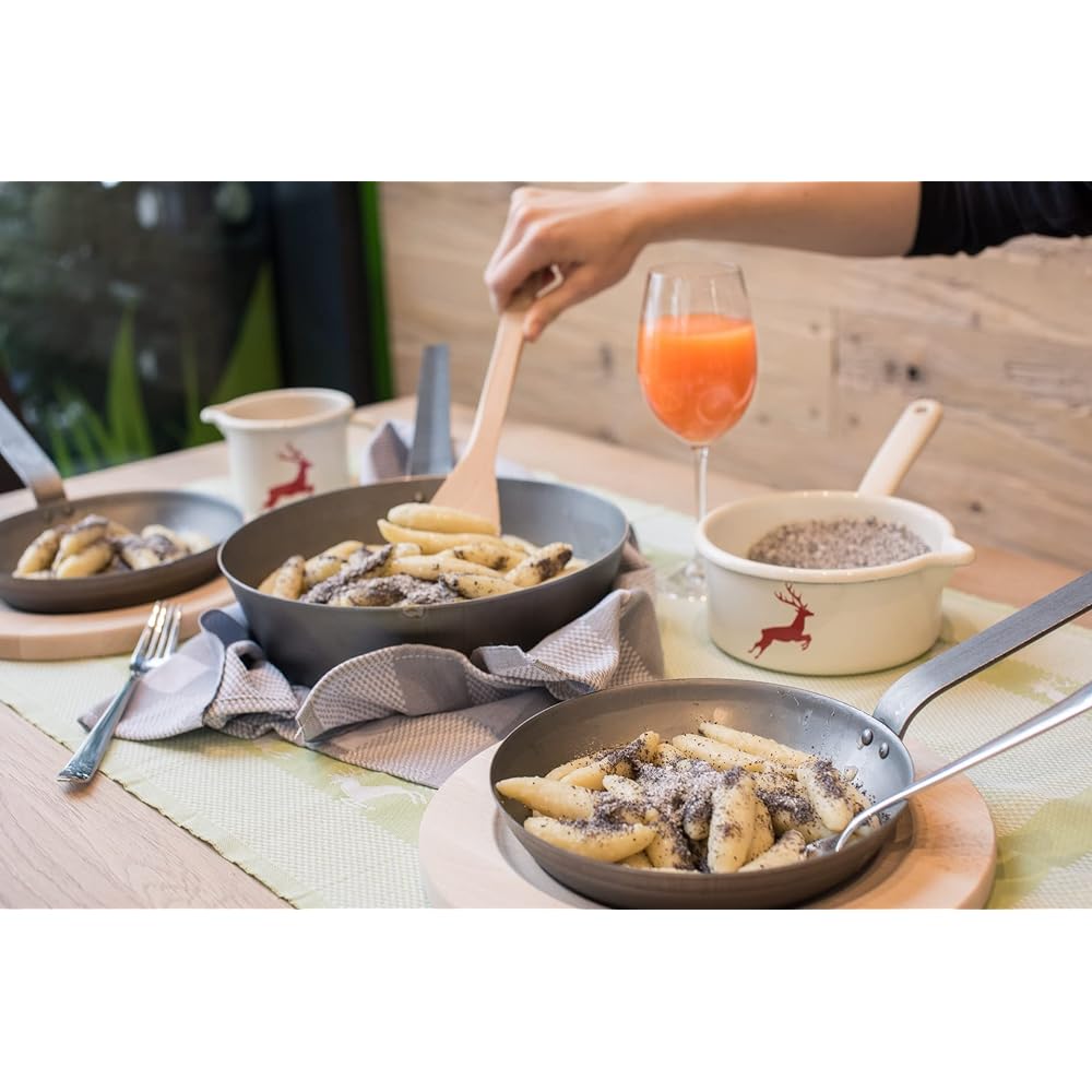 RIESS frying pan with helper handle 1kg iron chestnut bread 32cm 0569-023