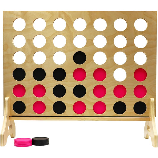 Tailgating Pros Premium Giant 4-Row with Carrying Case - Jumbo Oversized Outdoor Yard Game - Connect Multiple Packs in a Row to Win - Many Pack Colors Available!