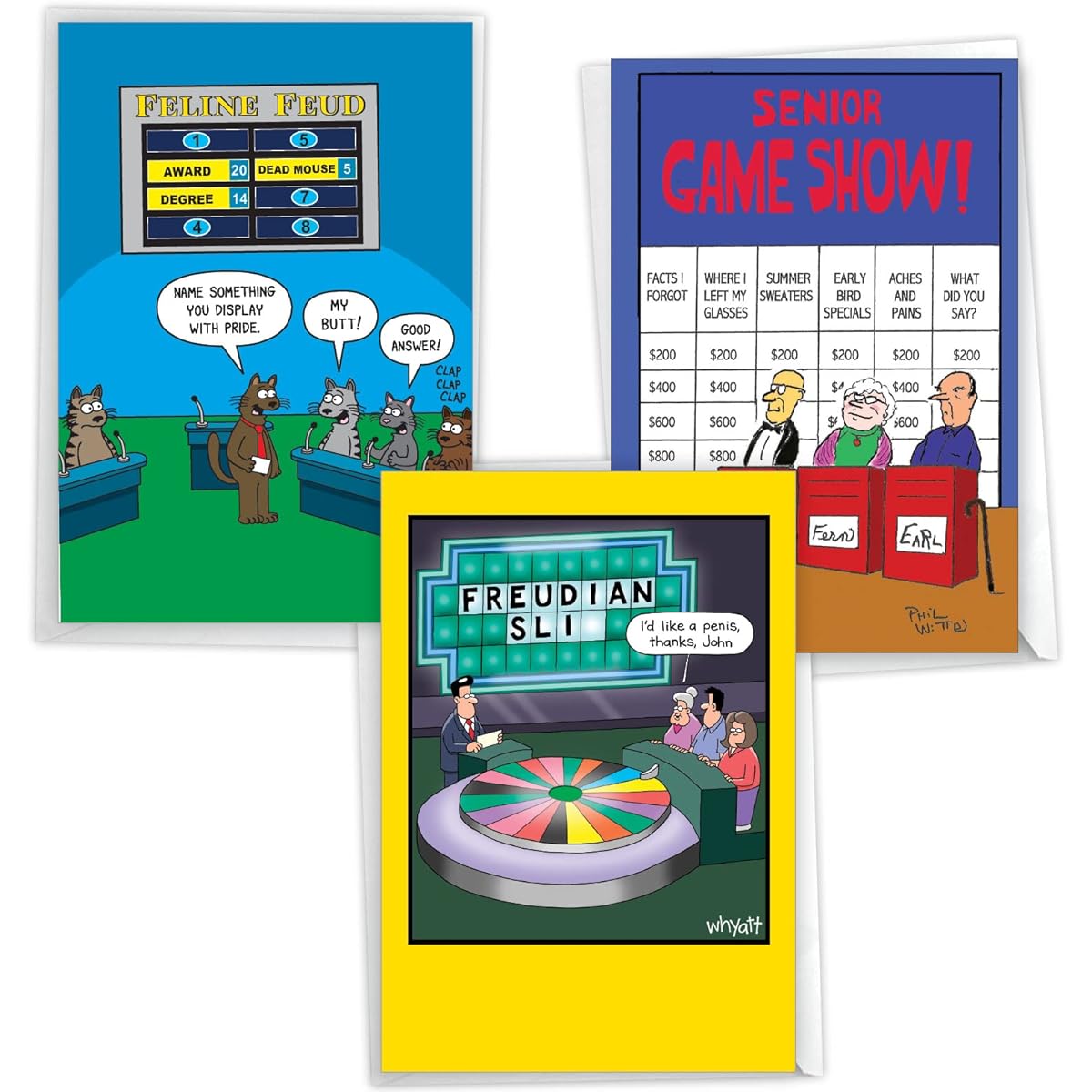 NobleWorks (NobleWorks) Cheerful Birthday Greeting Cards with Envelopes Assorted Pack (3 Designs, 1 of Each) Game Day VC10232BDG-C1x3