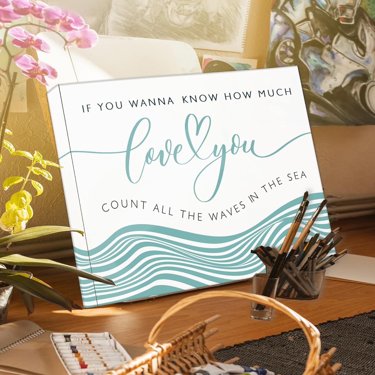 Feyerr Beach Wall Decor for Bedroom Love You