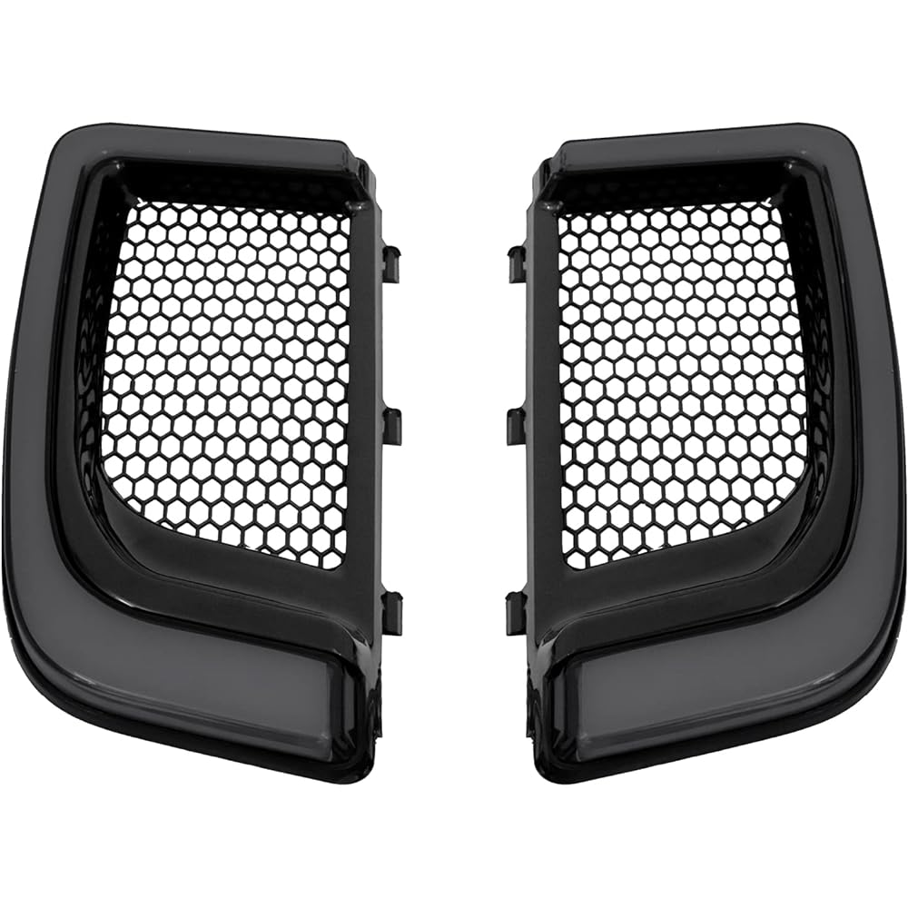 HDBUBALUS Motorcycle LED Lower Fairing Grill Turn Signal Light for Harley Touring Electra Glide Street Glide Road Glide FLHT FLTR FLHX 14-22 Black