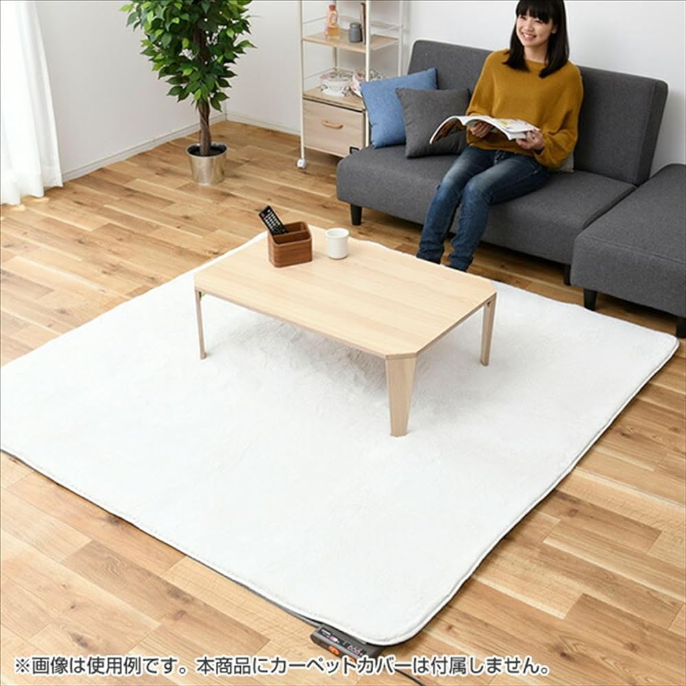 [Yamazen] Hot Carpet, Electric Carpet, 2 Tatami Mats, Deodorizing Source (Mite Extermination Function) (Left/Right Heating Side Switch) (6 Hour Auto Off Timer) (Non-slip Back Side) (176cm x 176cm) Gray NUK-203