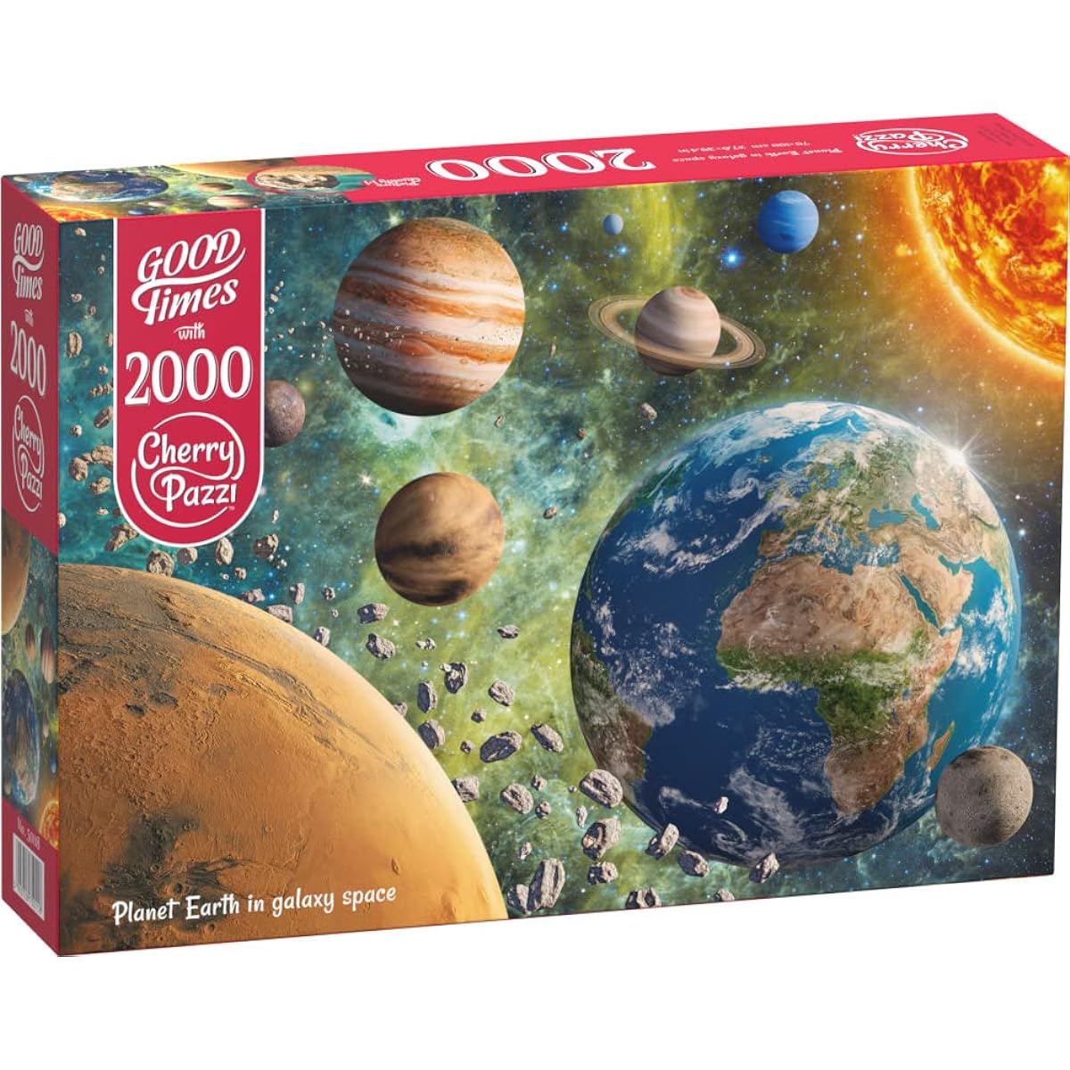 CherryPazzi Planet Earth in Galaxy Space 2000 Piece Jigsaw Puzzle - Premium HD Print, Vibrant Colors, Challenging Puzzle for Adults and Teens, Handmade Die Cut Unique Pieces
