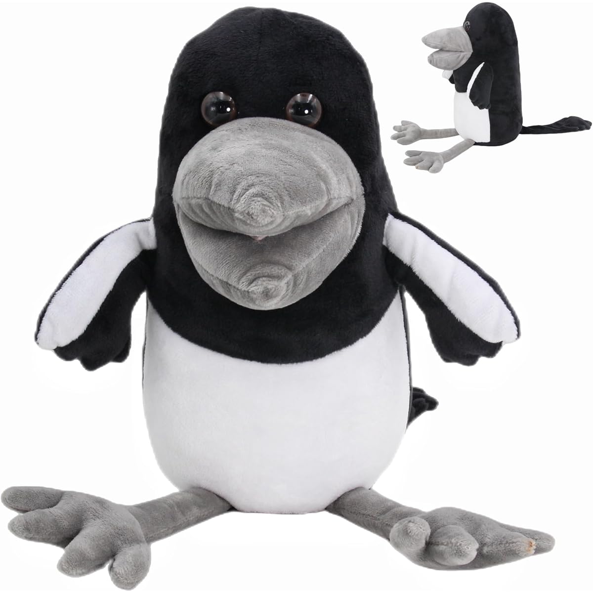 Dupuci Steve and Maggie Crow Plush Toy Soft Crow Bird Doll Educational Stuffed Toy for Kids Bedtime