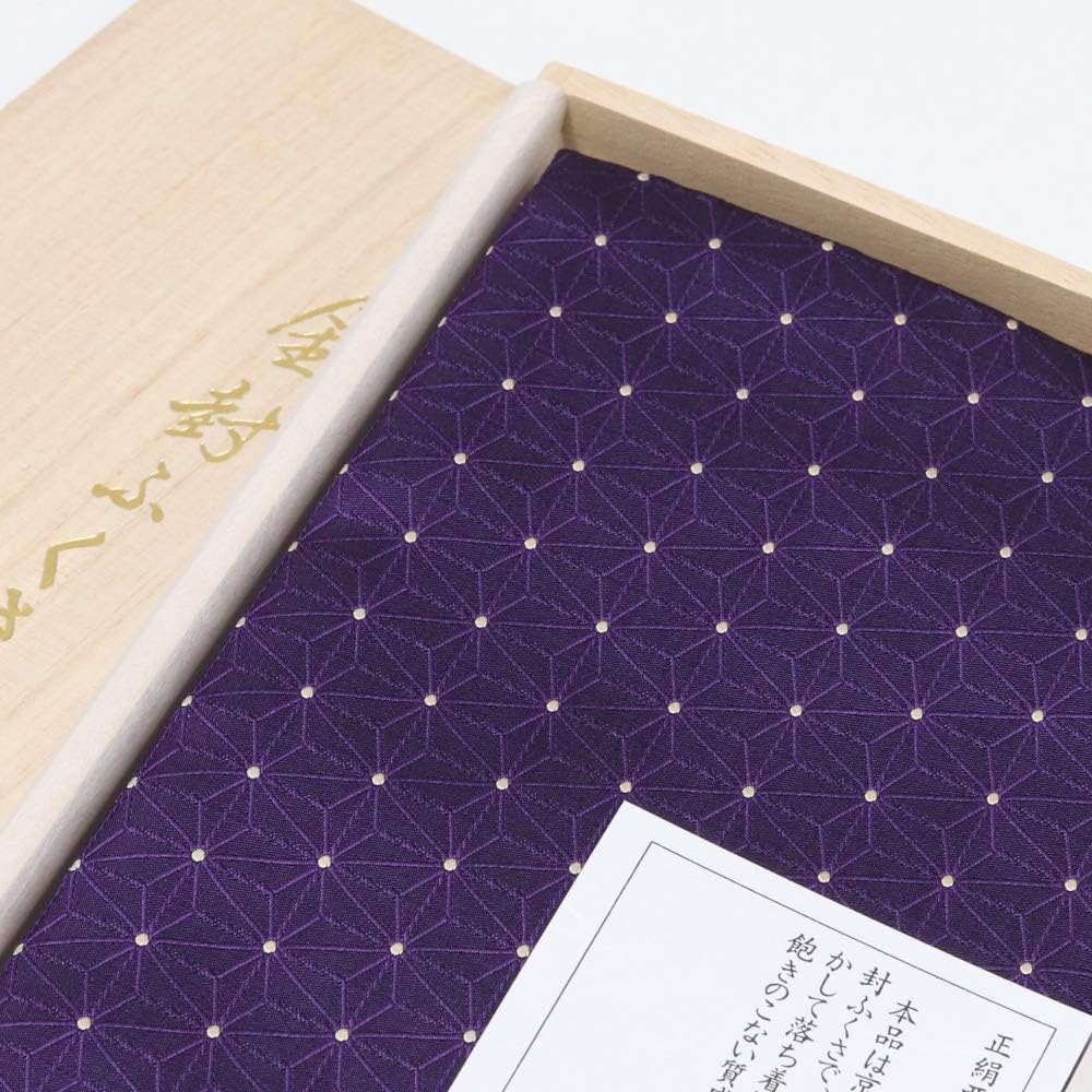 Nenju dot com Kinsealed Fukusa <Nishijin Ori Pure Silk> Hemp Leaves (Similar Purple) For Congratulations and Condolences With Paulownia Box For Congratulations And Condolences Fukusa Kinseal Fukusa Prayer Beads Weddings Funerals Wakes Funerals Memorial S