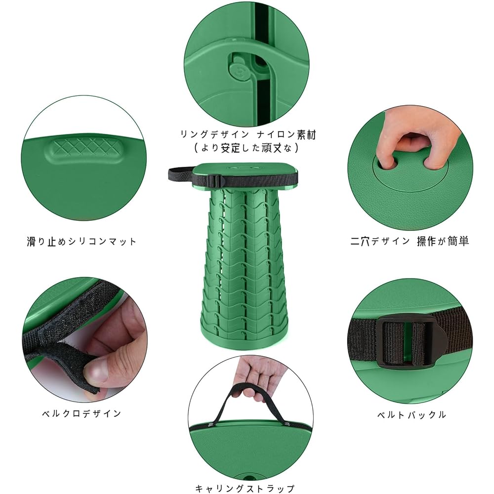 ZTMT folding chair Multifunctional and easy to use! Outdoor folding chair with a load capacity of 220 kg - 11 height adjustment, 1 second open/close, rich color variations [Suitable for camping/parties/fishing/gardening/travel]