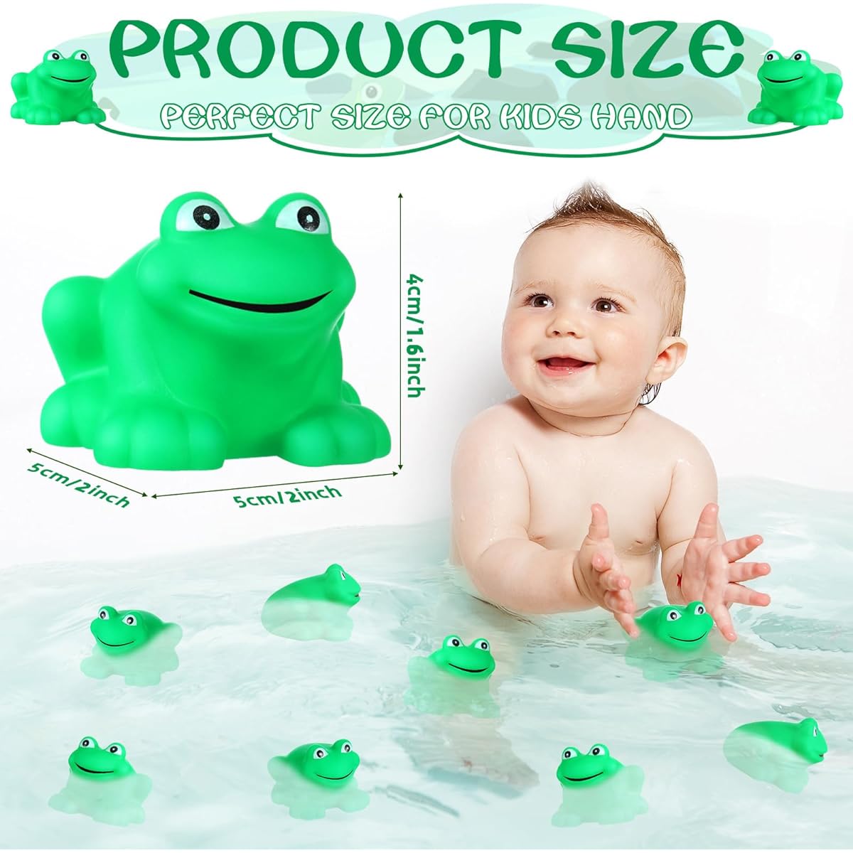 kymqlyw 20pcs Rubber Frog Croaking and Floating Bulk Frog Rubber Bath Toys Mini Frog Toy Frog Bathtub Toy Float Summer Pool Baby Shower Halloween Christmas Party Birthday Decoration