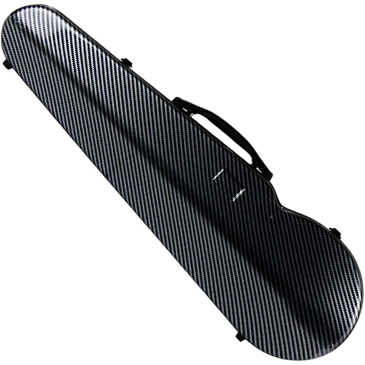 Violin Case, 4/4 Full Size Violin Hard Case, Portable Lightweight Violin Case Backpack, Carbon Fiber Violin Case with Hygrometer, Basic Professional Violin Case Triangle Backpack, Striped Black