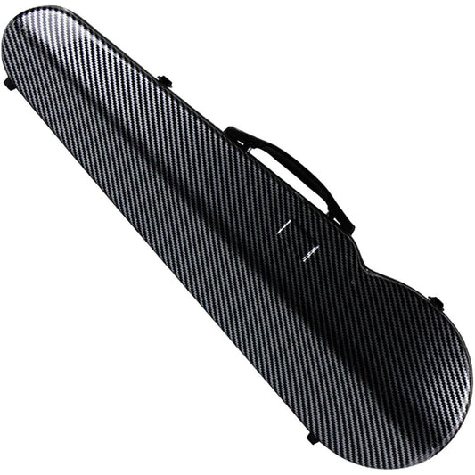 Violin Case, 4/4 Full Size Violin Hard Case, Portable Lightweight Violin Case Backpack, Carbon Fiber Violin Case with Hygrometer, Basic Professional Violin Case Triangle Backpack, Striped Black