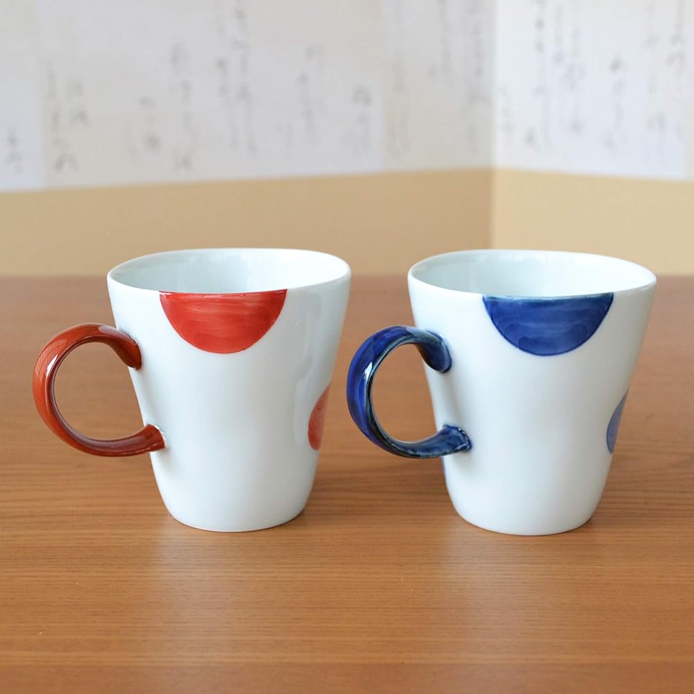 Thank you item, gift, present, retirement, promotion, transfer, graduation, thank you, card included, mug pair, Arita ware, microwave safe, Nisai Maru crest, gift boxed