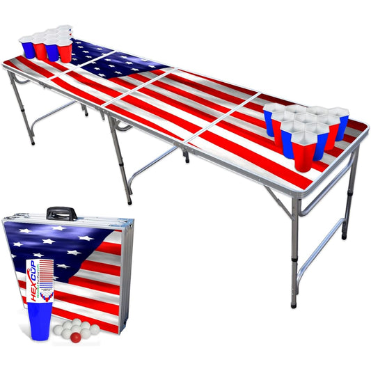 8-Foot Professional Beer Pong Table - America Graphic