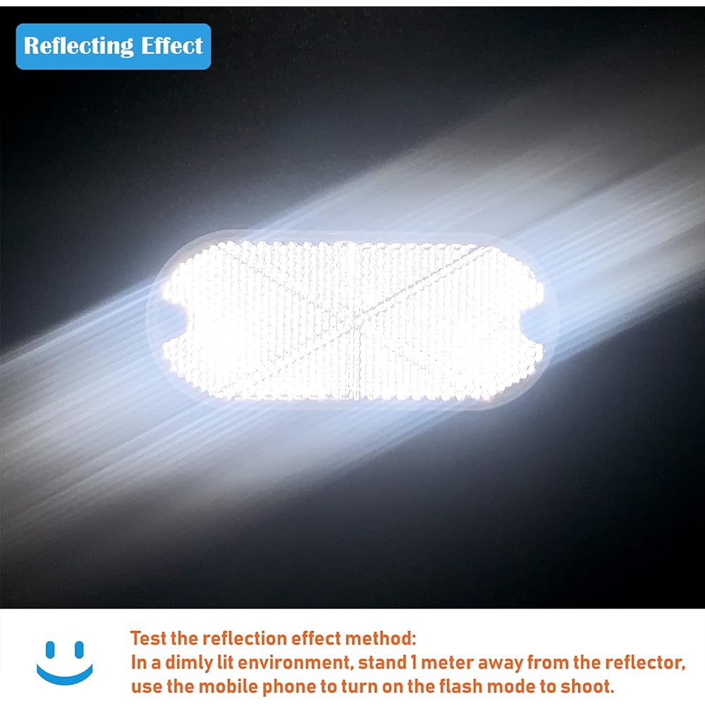 WELNENT 2Pcs Oval Stick/On Screw Mount Reflector Waterproof Self Adhesive for Truck Trailer Pickup Truck Mailbox RV Bus (White)