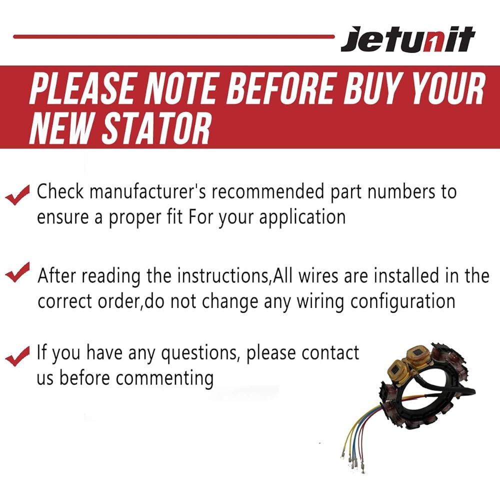JETUNIT Genuine Outboard Motor 9 Amp Stator Assy Magnet Coil Mercury 2,3&4 Cylinder 174-8778k1 398-8778A6 398-8778A10 398-8778A16 398-818535A3 398-97 10A48 398-382075A